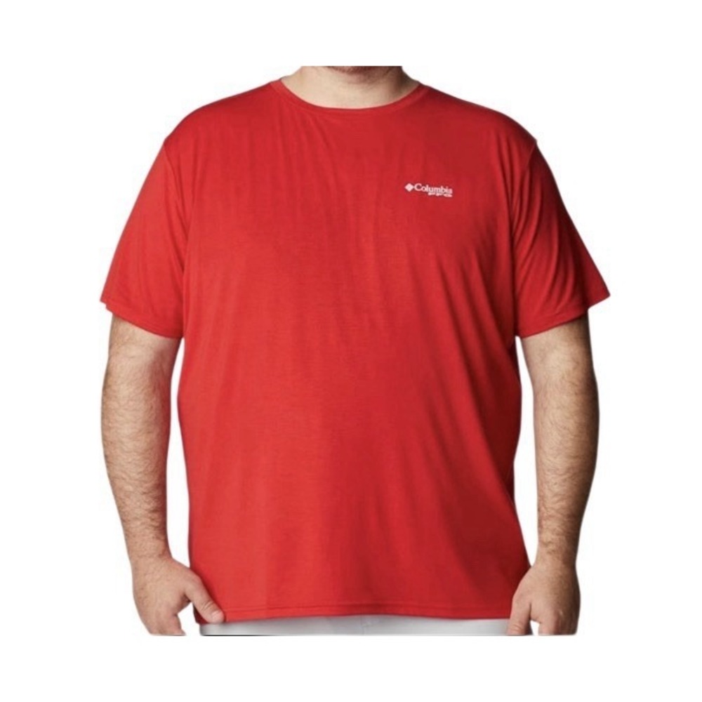Columbia PFG Mens T-Shirt Size 3XL‎ Red Fish Graphic Print Fishing Short Sleeve